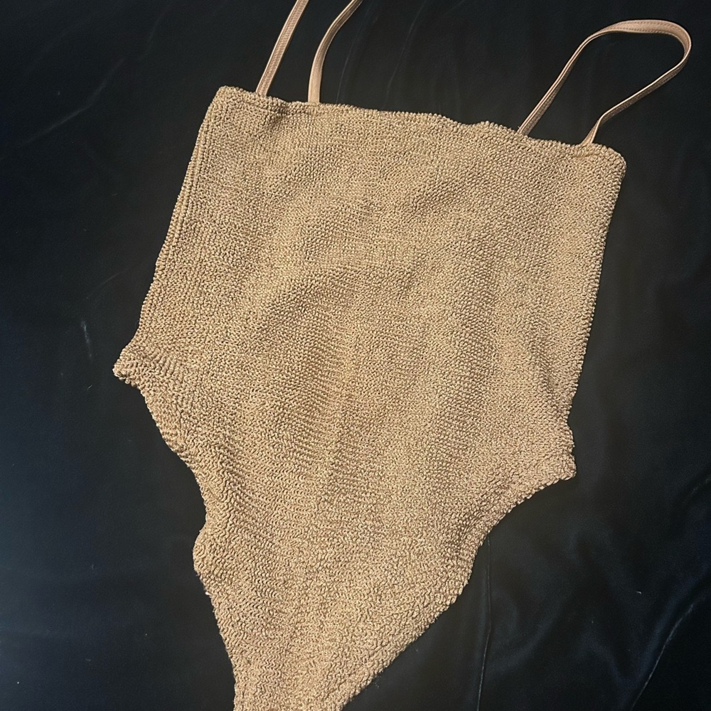Hunza G Tan One Piece Swimsuit